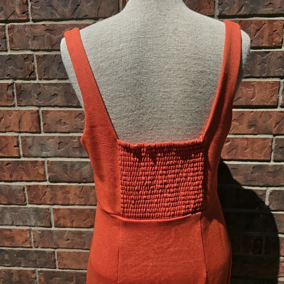 Anthropologie The Ariana Square-Neck Asymmetrical Ruffle-Hem Dress Magic Fabric - Picture 8 of 13